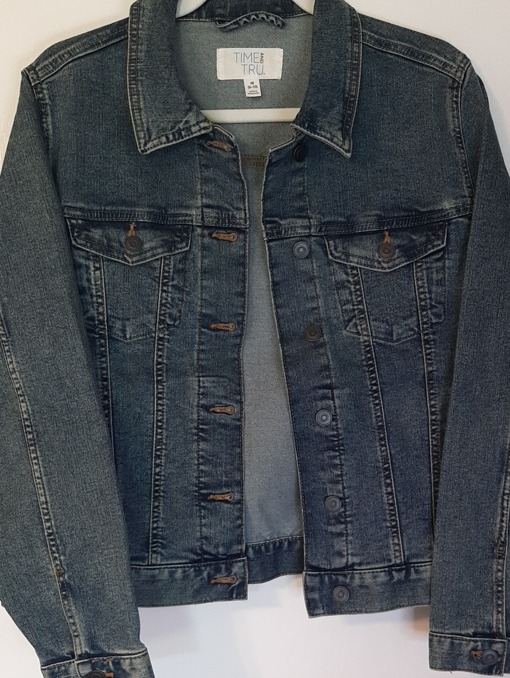 Time and Tru M 8 - 10 Medium Wash Denim Jacket Vintage Rugged Western Wear